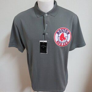 New 2XL RED SOX Gray Callaway Men's db #21L Golf Polo Shirt